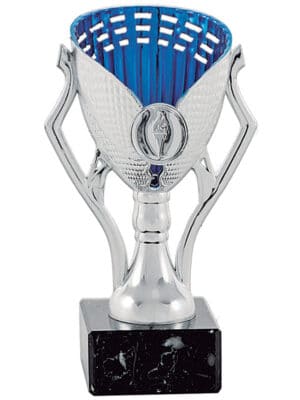 Copa Participacion Azul y Plata con Disco Personalizable