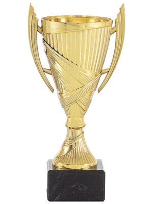 Copa Participacion Mini Oro Estriada con Peana de Marmol