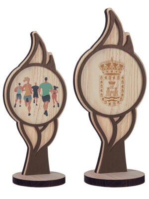 Trofeo de Madera Base Redonda