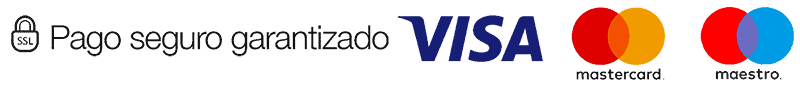 Pago seguro garantizado con Visa, Mastercard y Maestro en Trofeos Madariaga
