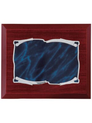 Placa Pergamino en Aluminio Azul y Plata