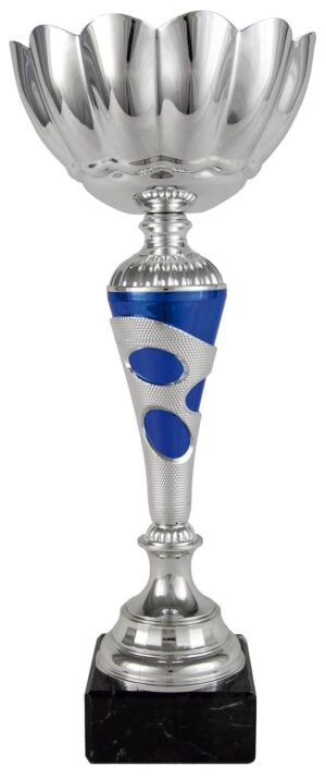 COPA FLOR COLUMNA CALADA AZUL-PLATA. REF. 1279