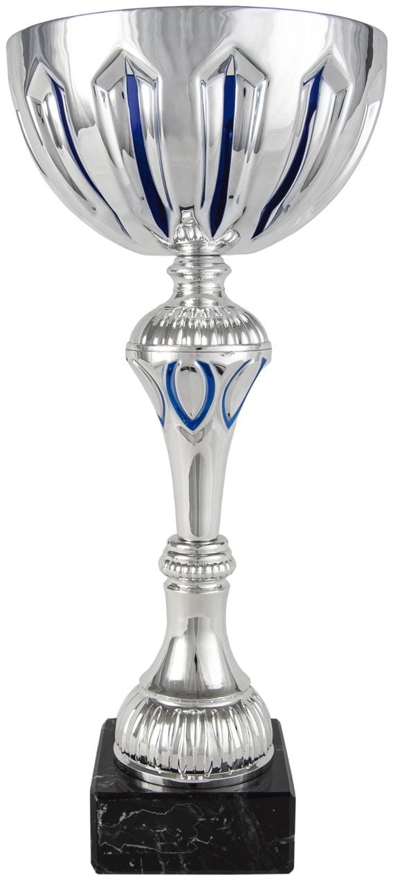 COPA RANURA Y HOJAS AZUL Y PLATA. REF. 1292