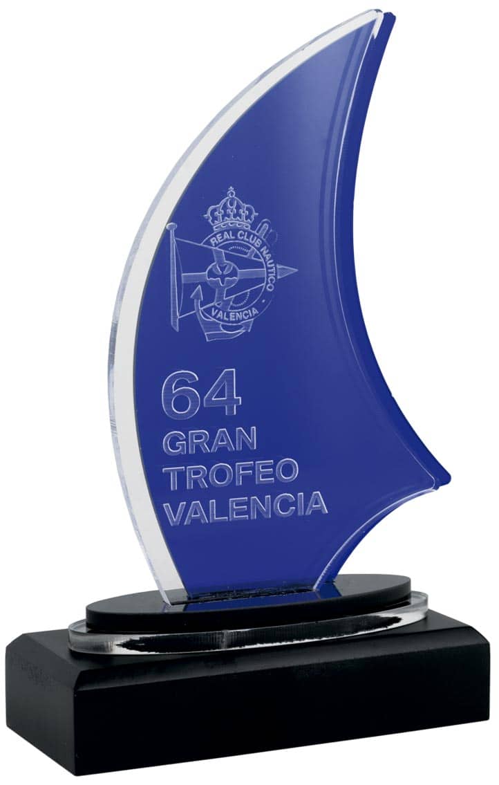 Trofeo Vela Azul Metacrilato