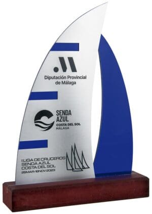 TROFEO BARCO VELERO CRISTAL