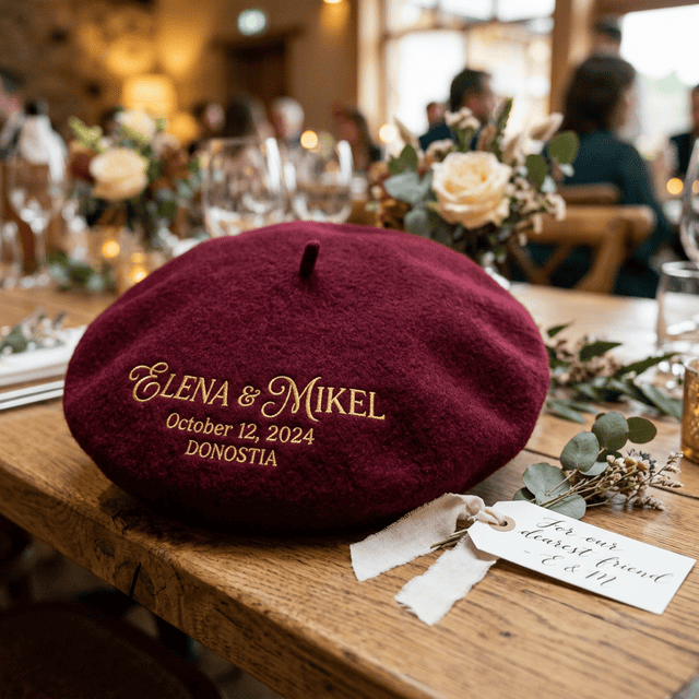 Txapela personalizada para boda